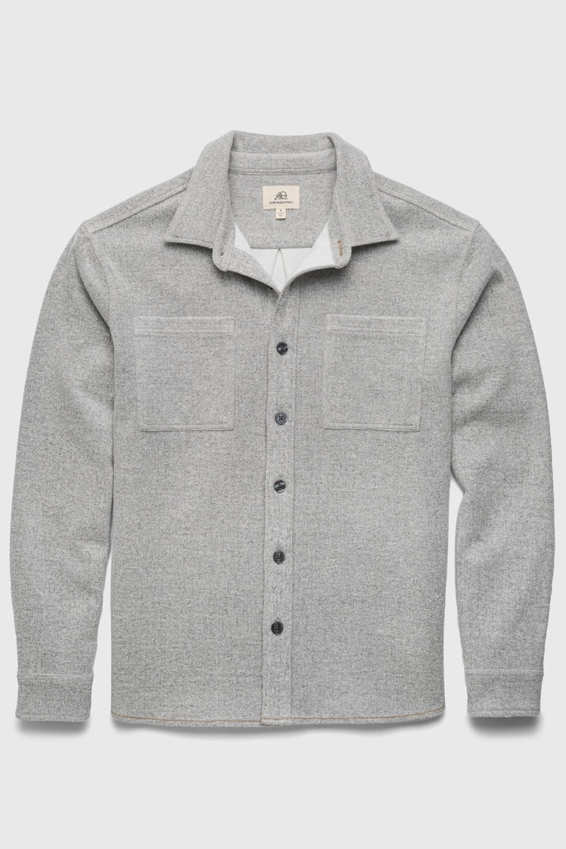 Wholesale,Surfside Supply, Surfside Supply Heather Grey Soft Textured Overshirt, Grey, Small-44-TagS