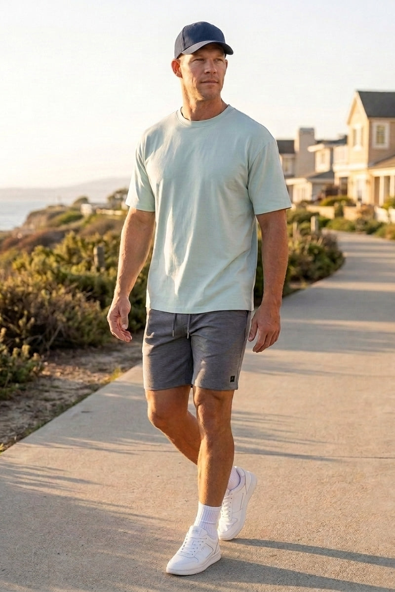 Wholesale,INDUSTRIE AUSTRALIA, INDUSTRIE AUSTRALIA Fog Blue Stretch Tee, Blue, Small-44-TagSMedium-46-TagMLarge-48-TagLExtra Large-50-TagXL