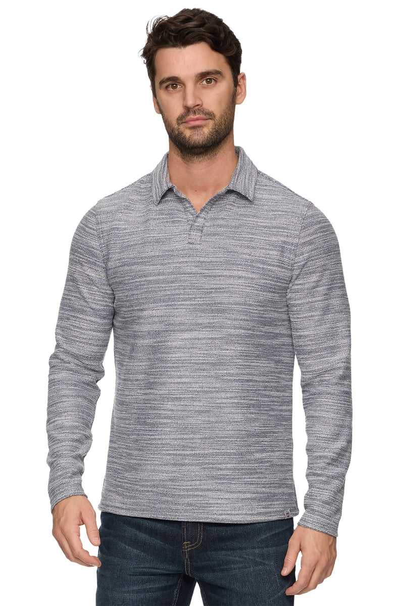 Faire,Flag & Anthem, Flag & Anthem Heather Grey Knit Polo, Grey, Medium-44-TagMLarge-46-TagLExtra Large-49-TagXL