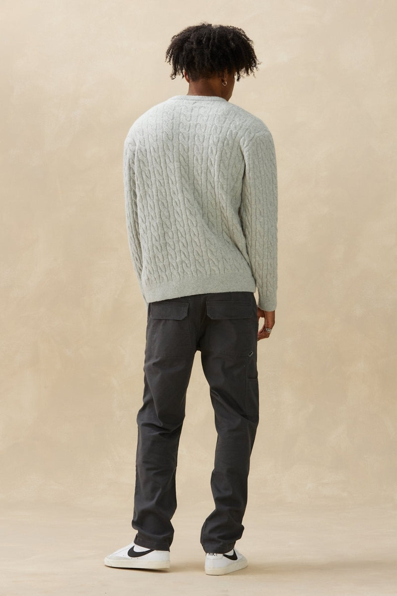 Wholesale,Kuwalla, Kuwalla Grey Braided Crewneck Sweater, Grey, Extra Extra Large-52-TagXL