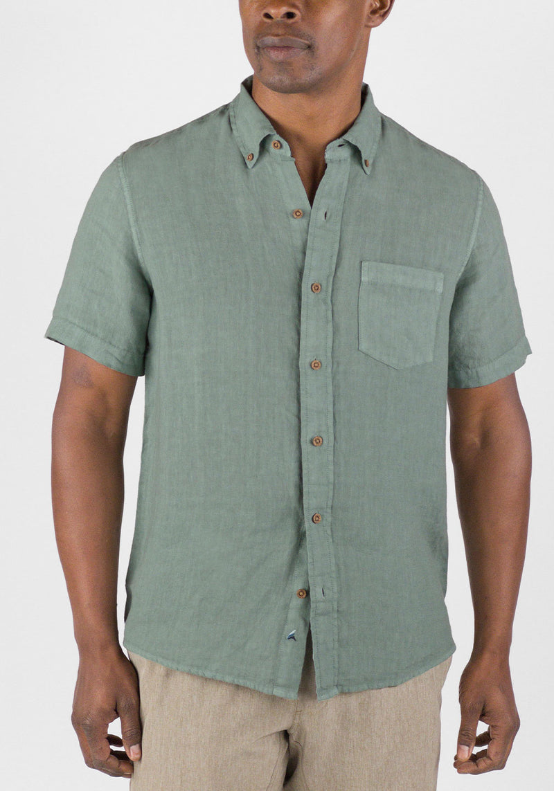 Brand Partner,Tailor Vintage, Tailor Vintage Green Puretec Cool Cotton/Linen Blend Shirt, Green, Medium-44-TagMLarge-47-TagLExtra Large-51-TagXLExtra Extra Large-55-TagXXLSmall-41-TagS