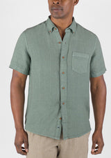 Tailor Vintage Green Puretec Cool Cotton/Linen Blend Shirt