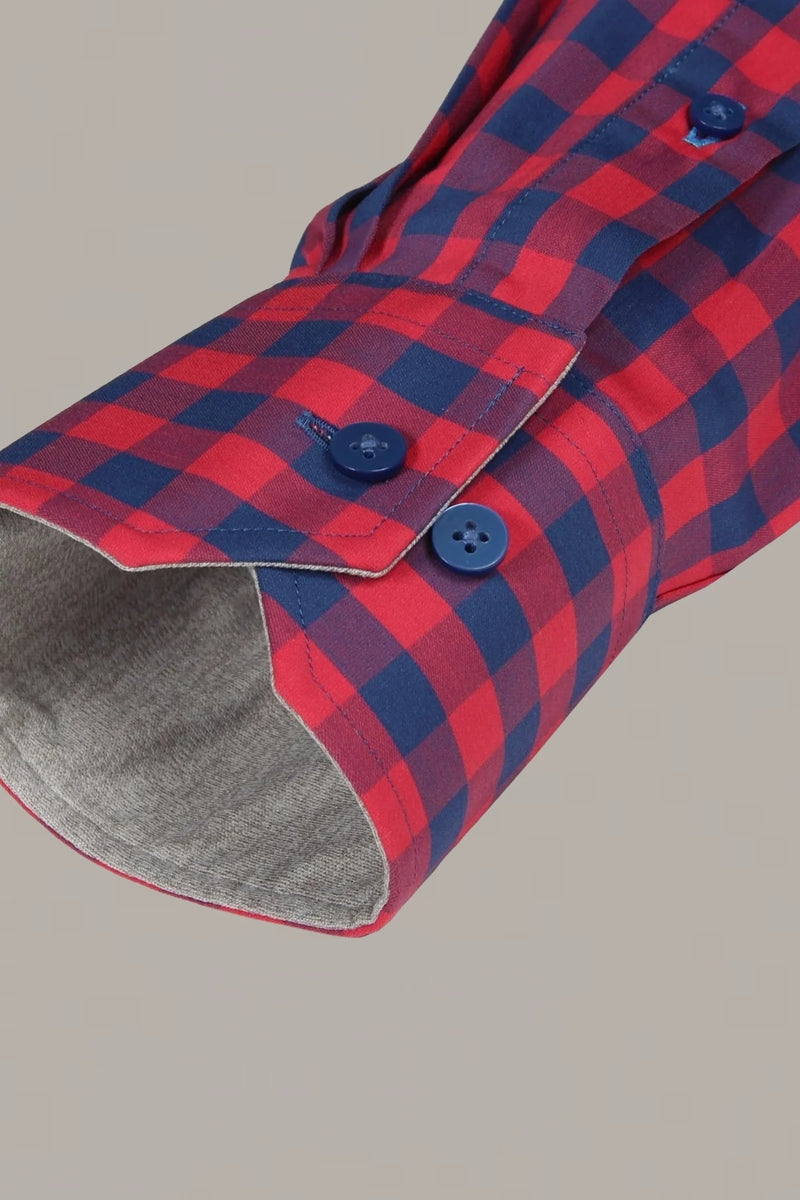 Wholesale,Twillory, Twillory Red/Navy Gingham Untuckable Shirt, Red, Medium-43-TagM
