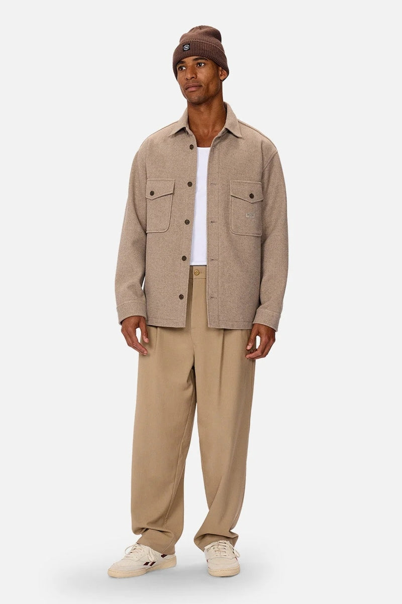 Wholesale,INDUSTRIE AUSTRALIA, INDUSTRIE AUSTRALIA Taupe Brushed Shacket, Tan, Medium-46-TagMLarge-48-TagLExtra Large-50-TagXLSmall-44-TagS