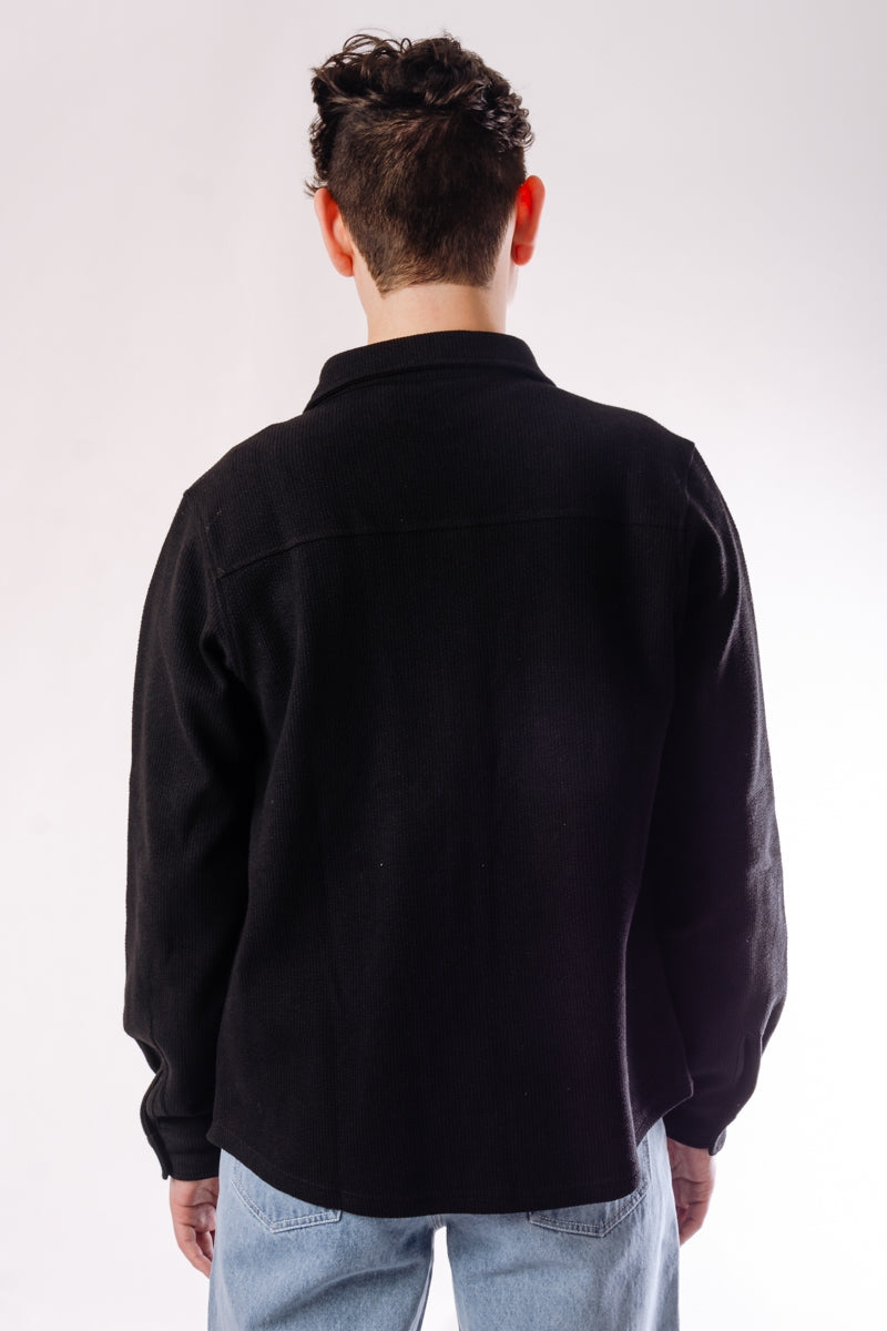 Wholesale,Kuwalla, Kuwalla Black Brushed Button-down Overshirt, Black, Medium-42-TagM
