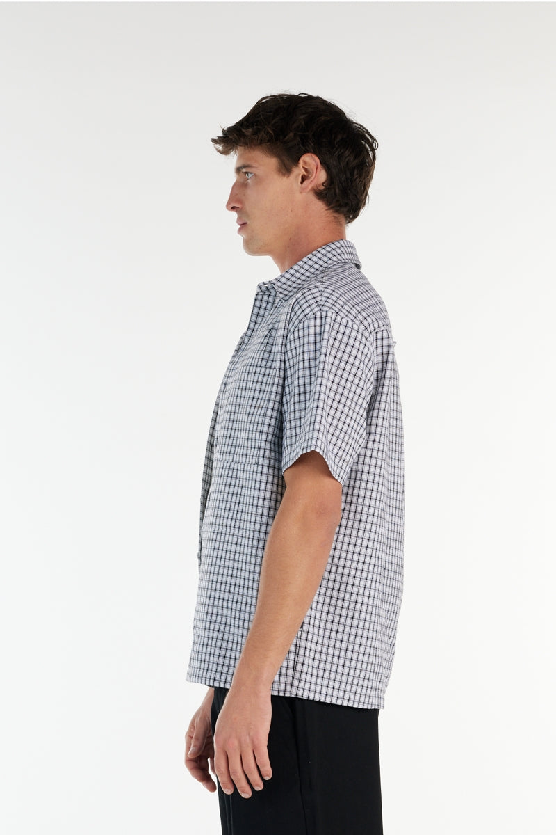 Wholesale,Nana Judy, Nana Judy White with Black Check Relaxed Fit Shirt, White, Extra Large-50-TagXL