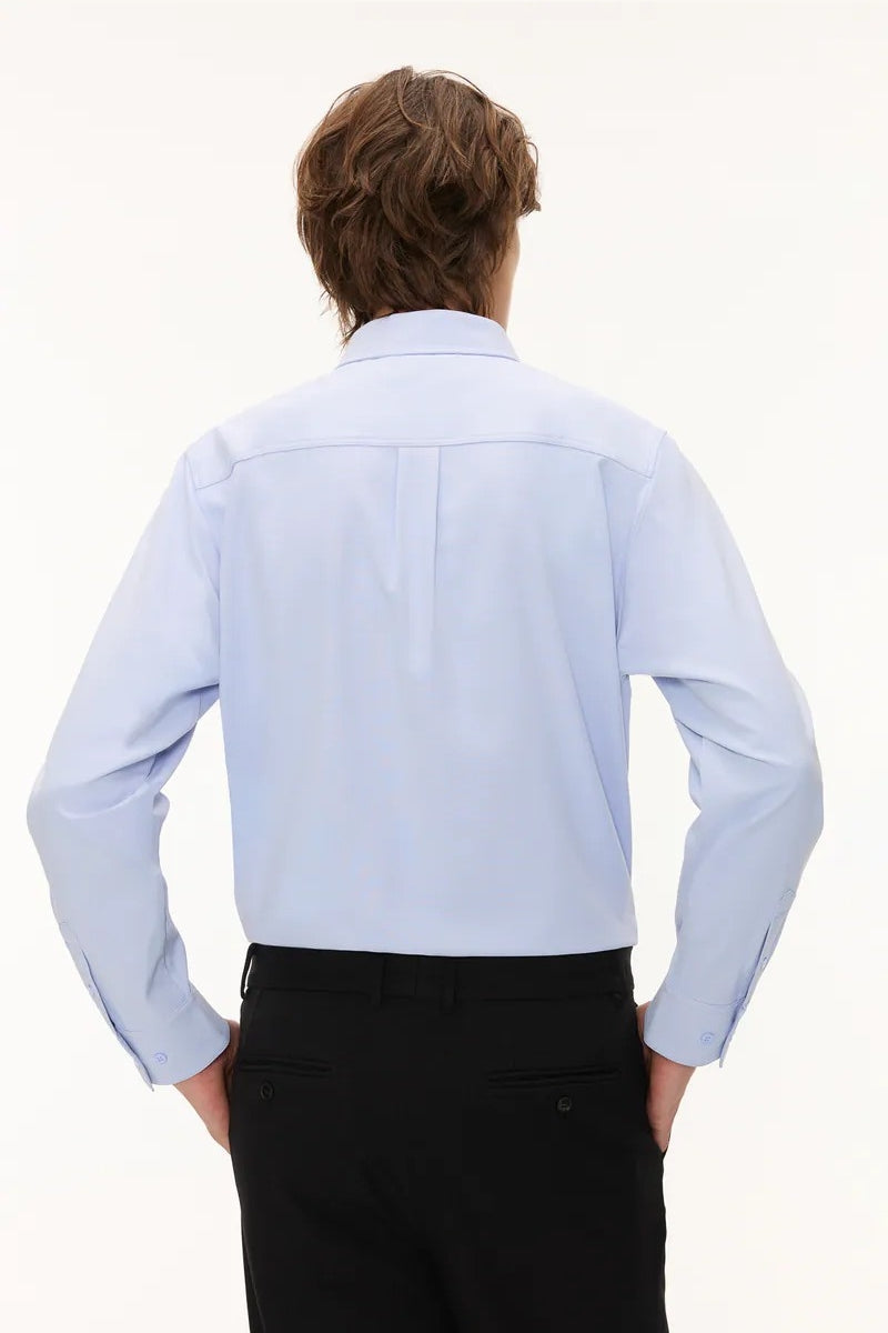 Direct From Brand,FYNE, FYNE Blue Four-Way Stretch Button-up Shirt, Blue, Large-47-TagL