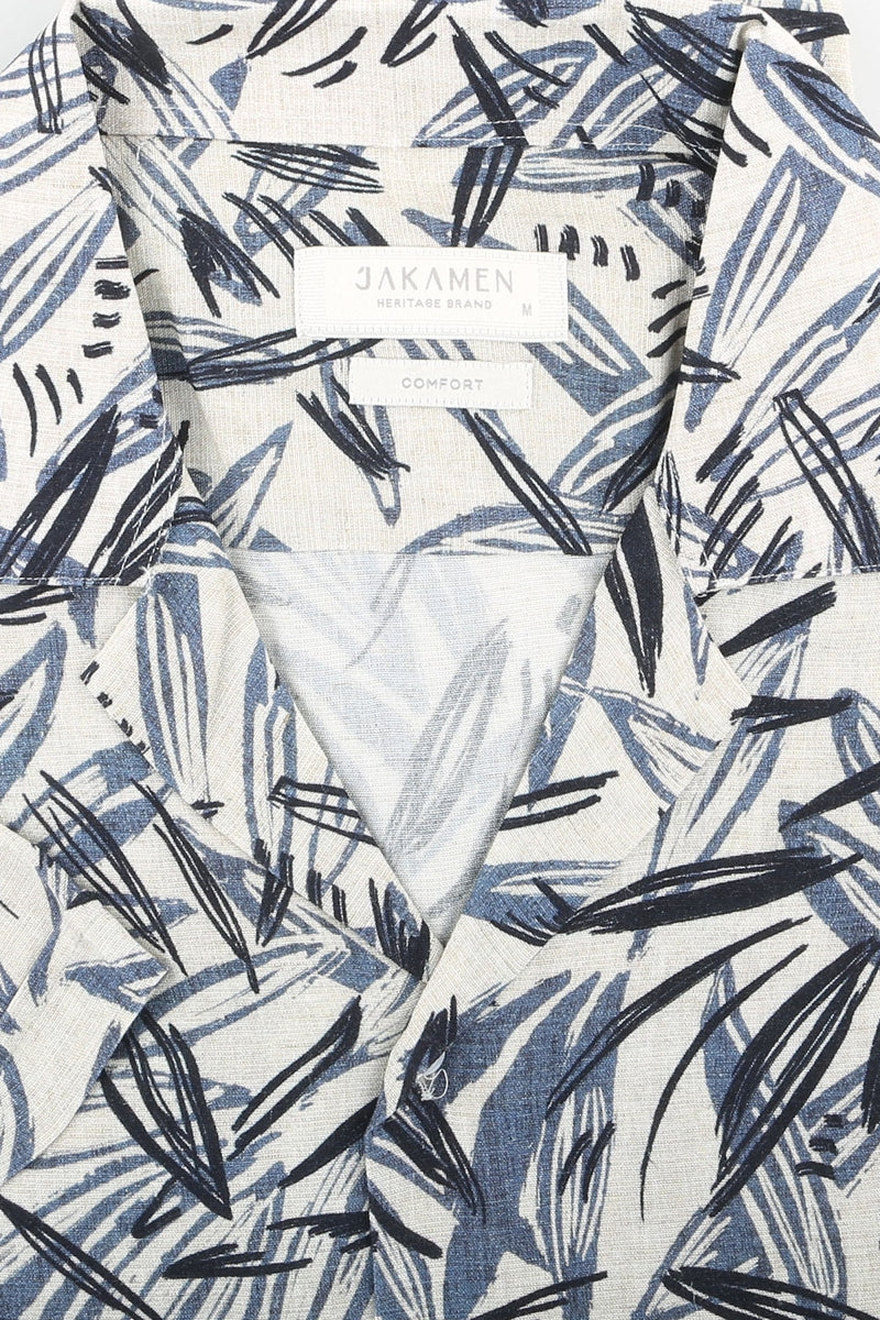 Wholesale,Jakamen, Jakamen Sapphire Blue Abstract Leaf Print Shirt, Blue, Extra Large-48-TagXLExtra Extra Large-50-TagXXLExtra Small-38-TagXSSmall-41-TagSMedium-44-TagMLarge-46-TagL