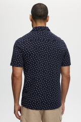 Julian & Mark Black Square Dot Geo Short Sleeve Jersey Shirt