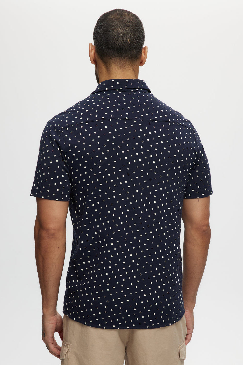 Faire,Julian & Mark, Julian & Mark Black Square Dot Geo Short Sleeve Jersey Shirt, Black, Extra Extra Large-50-TagXXL