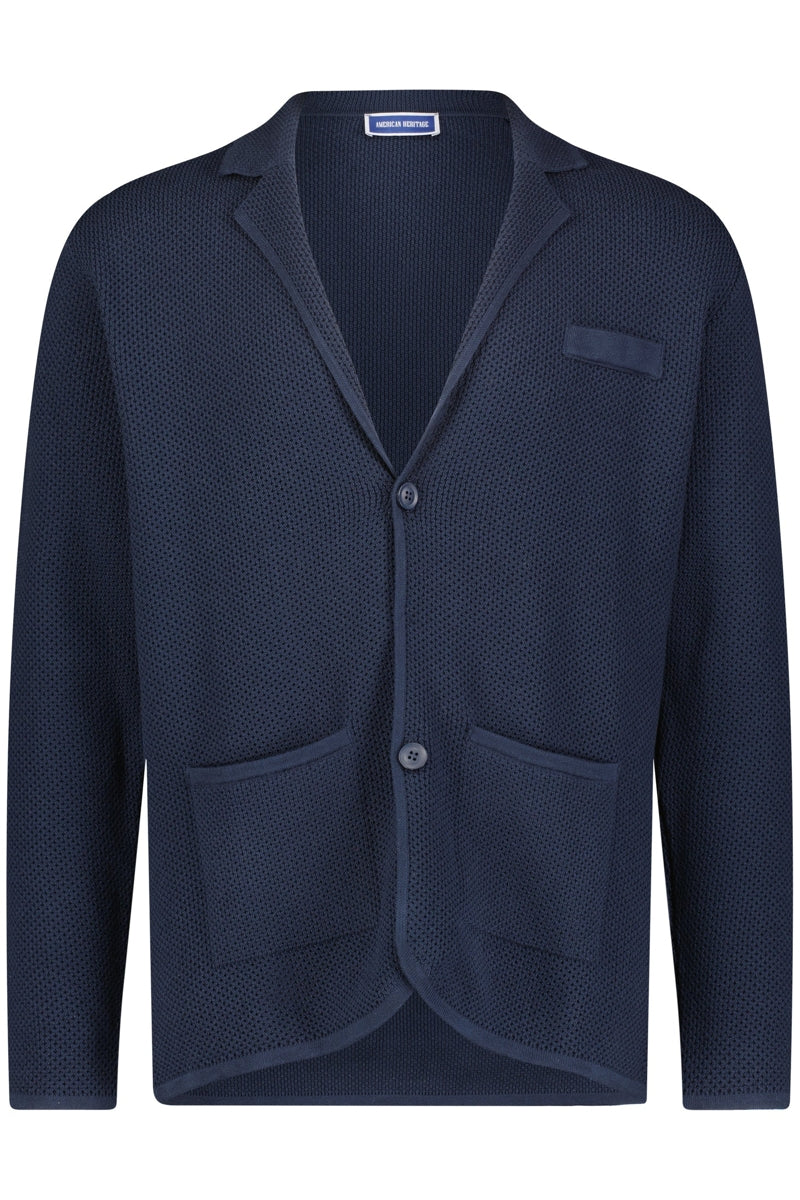 Wholesale,American Heritage, American Heritage Navy Jacquard Sweater Cardigan, Blue, Large-46-TagL