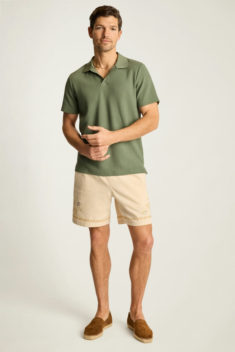 Wholesale,Bonobos, Bonobos Fatigue Green Waffle Textured Polo, Green, Extra Small-38-TagXSSmall-40-TagSLarge-45-TagLExtra Large-48-TagXLMedium-42-TagM