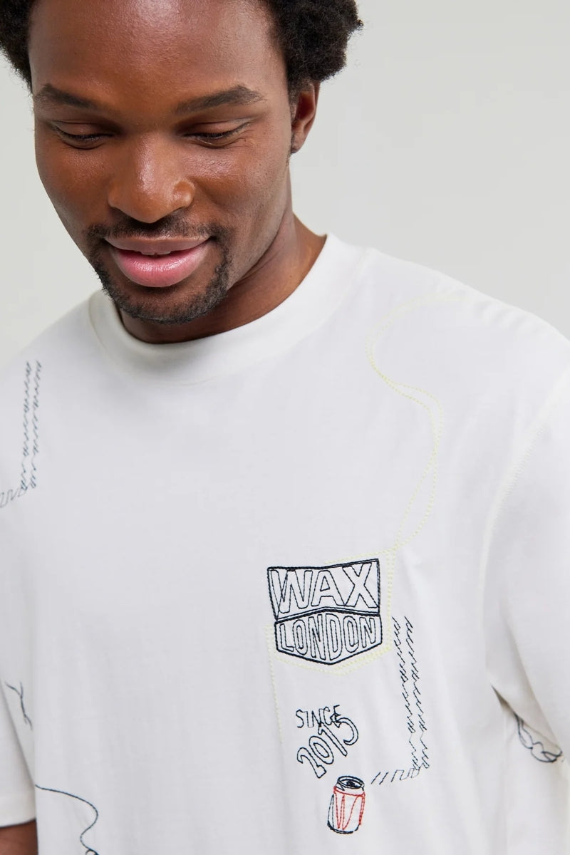 Wholesale,Wax London, Wax London Off White Organic Cotton London Graphic T-Shirt, White, Extra Large-50-TagXL