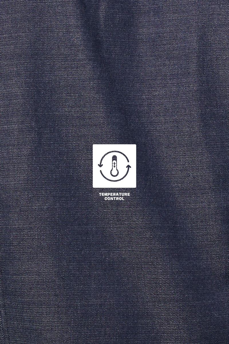 Direct From Brand,FYNE, FYNE Navy Temperature Control Denim Jacket, Blue, Small-44-TagSMedium-46-TagMLarge-48-TagLExtra Large-50-TagXL