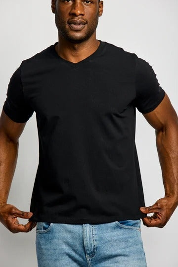 Wholesale,Easy Mondays, Easy Mondays Black V-neck Jersey T-Shirt, Black, Medium-42-TagMMedium-44-TagLLarge-46-TagXLExtra Large-48-TagXXL