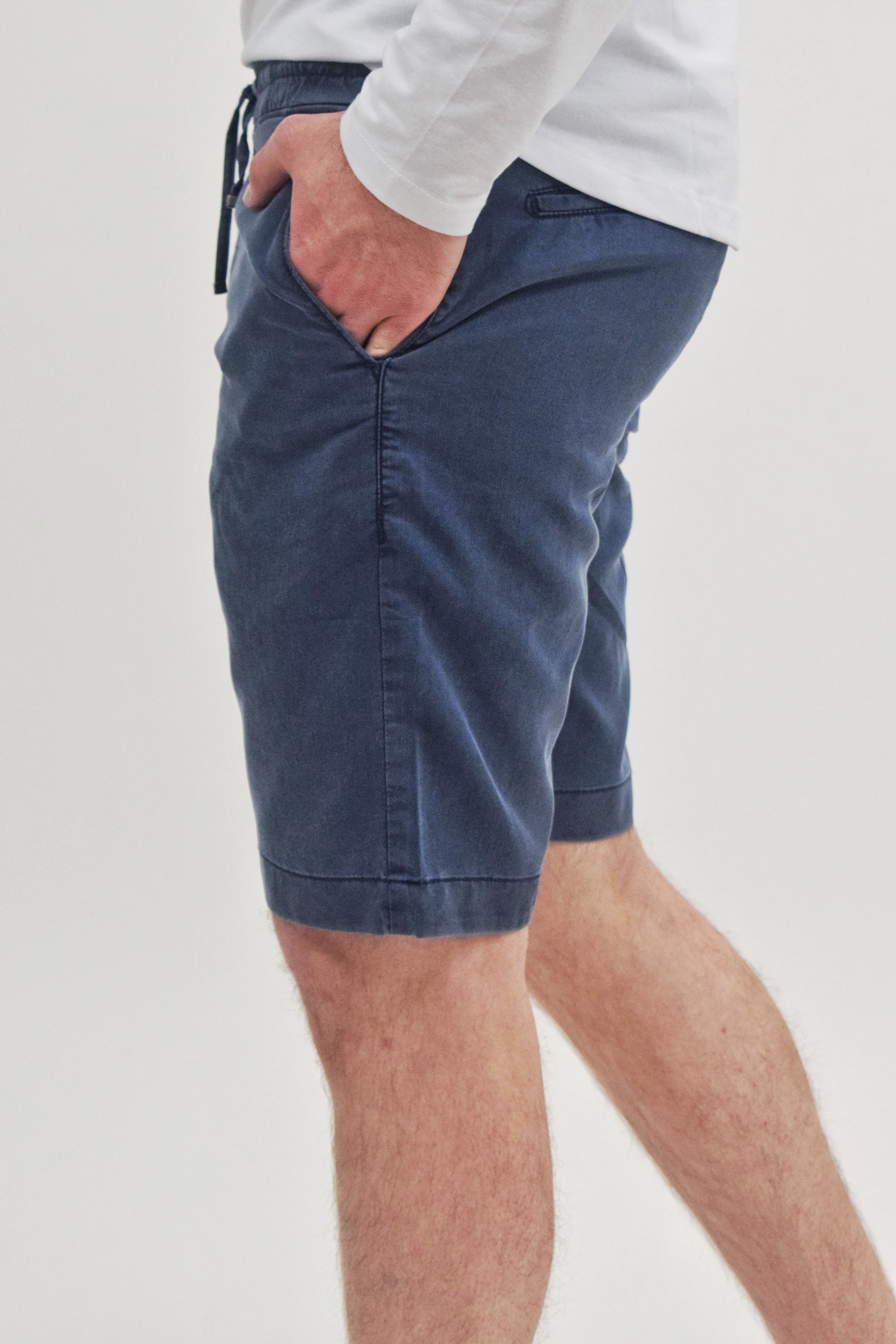 Wholesale,Suit Sartoria, Suit Sartoria Blue Washed Drawstring Bermuda Shorts, Blue, 34W-10L-Tag48