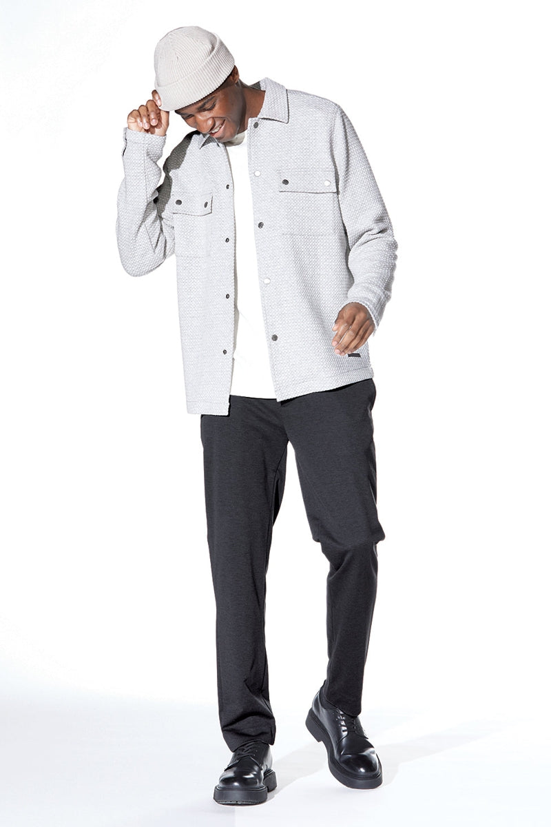 Wholesale,Civil Society, Civil Society Heather Light Grey Jacquard Knit Shacket, Grey, Large-44-TagL