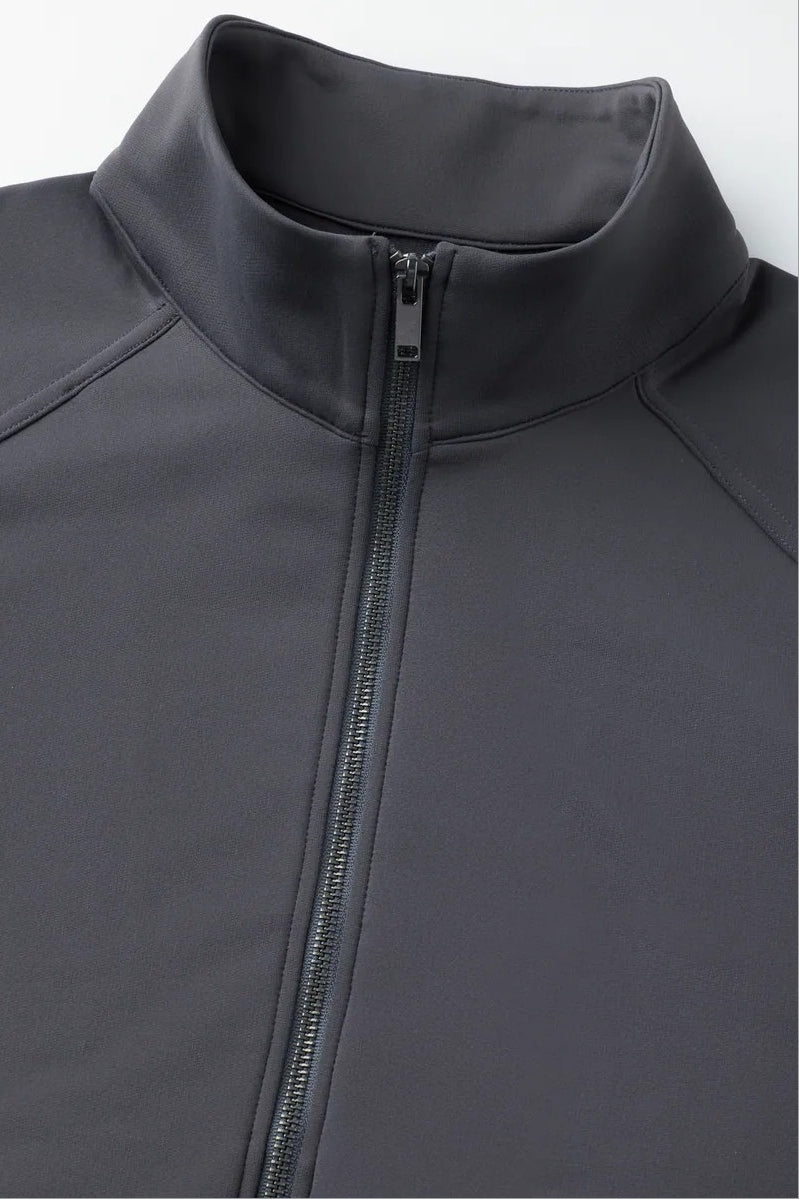 Direct From Brand,FYNE, FYNE Dark Grey Performance Stand Collar Jacket, Grey, Medium-52-TagMLarge-54-TagLExtra Large-56-TagXL