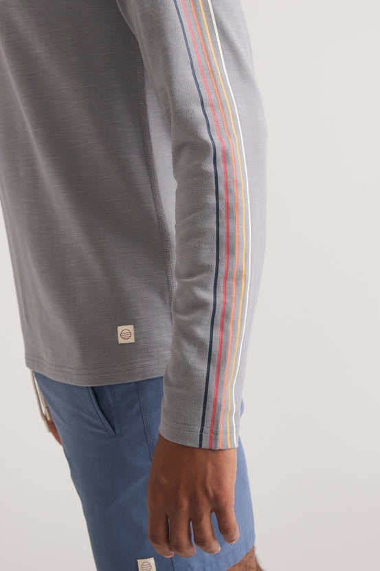 Wholesale,Marine Layer, Marine Layer Grey Stripped Sleeve Air Crew Tee, Grey, Extra Large-48-TagXL