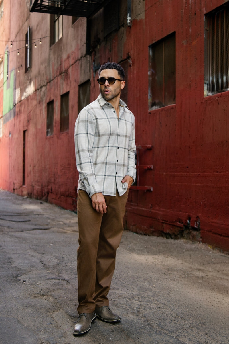 Wholesale,Mason Cruz, Mason Cruz Grey with Tan Knit Plaid Shirt, Grey, Medium-42-TagMLarge-45-TagLExtra Large-48-TagXLExtra Extra Large-50-TagXXLSmall-43-TagSMedium-45-TagMLarge-47-TagLExtra Large-49-TagXLExtra Extra Large-51-TagXXL