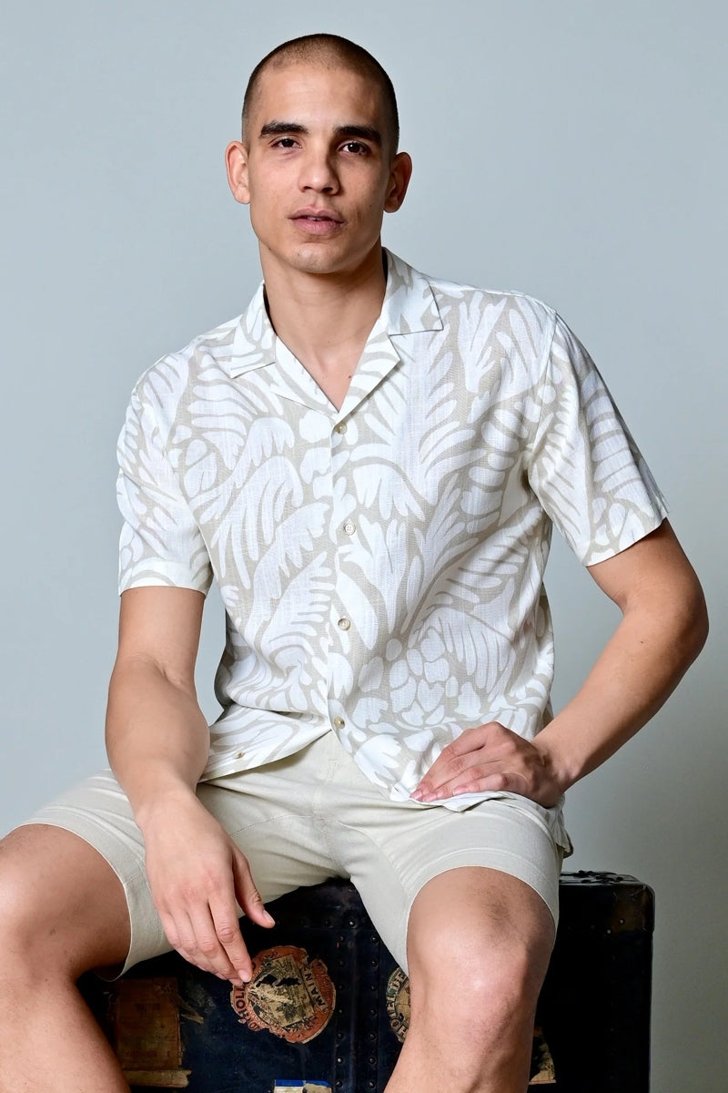 Wholesale,Paisley & Gray, Paisley & Gray Tan & Cream Abstract Print Shirt, Tan, Extra Extra Large-50-TagXXL