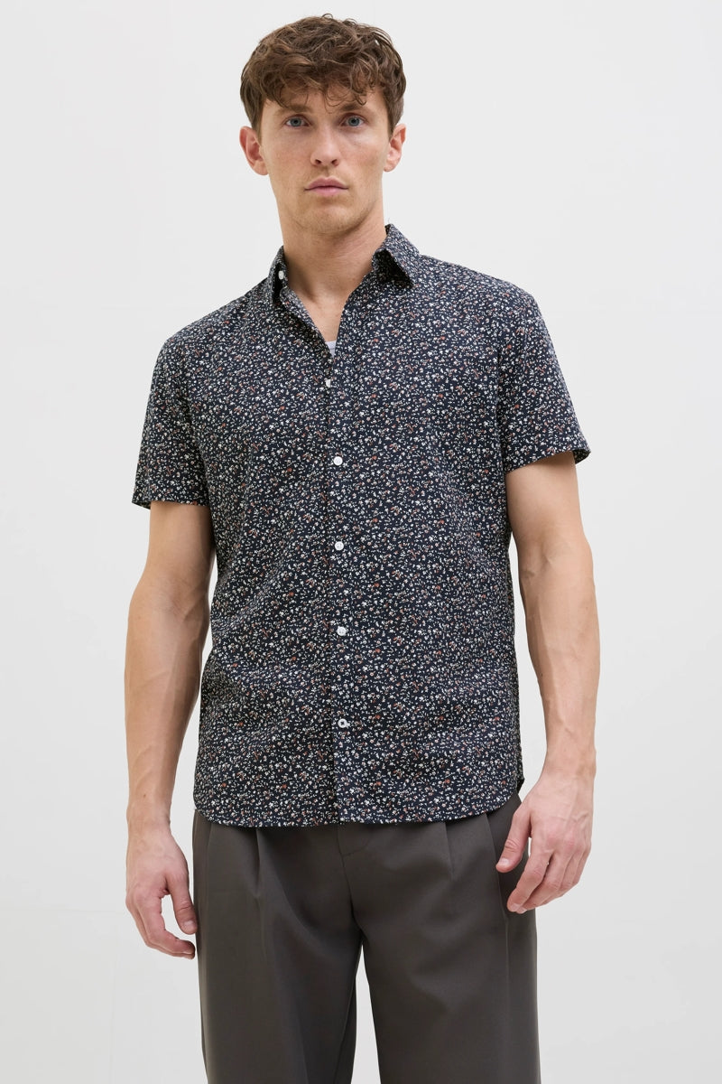 Wholesale,Jack & Jones, Jack & Jones Blue/Night Sky Abstract Floral Print Shirt, Blue, Medium-43-TagM