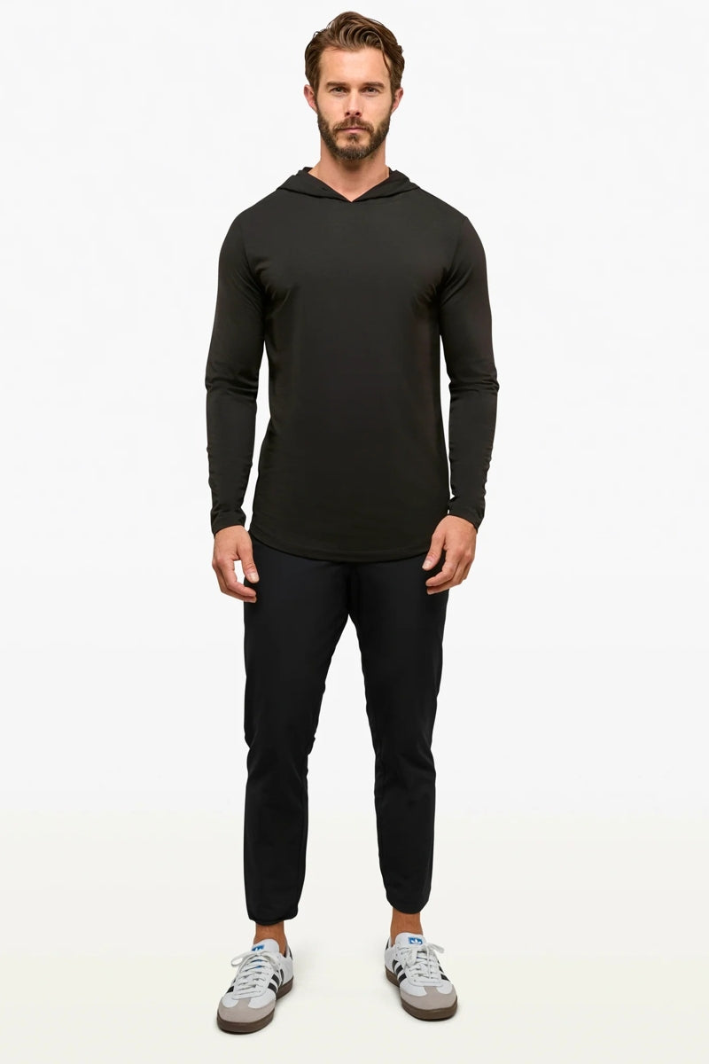 Wholesale,CUTS, CUTS Black Curve-Hem Buttery Soft Hoodie, Black, Medium-41-TagM