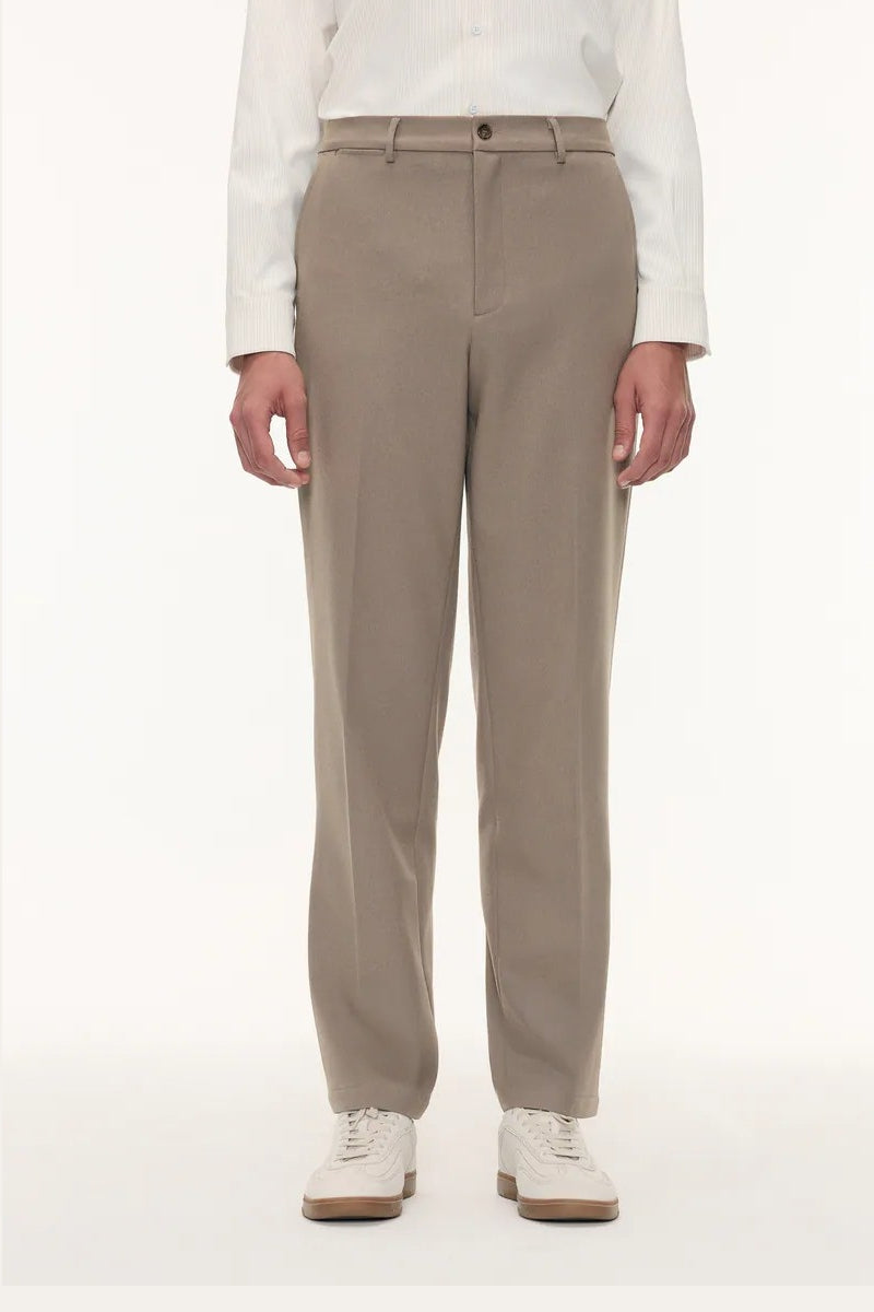 Direct From Brand,FYNE, FYNE Tan Wool-like Four-Way Stretch Suit Pants, Tan, 34W-29L-TagM36W-29L-TagL