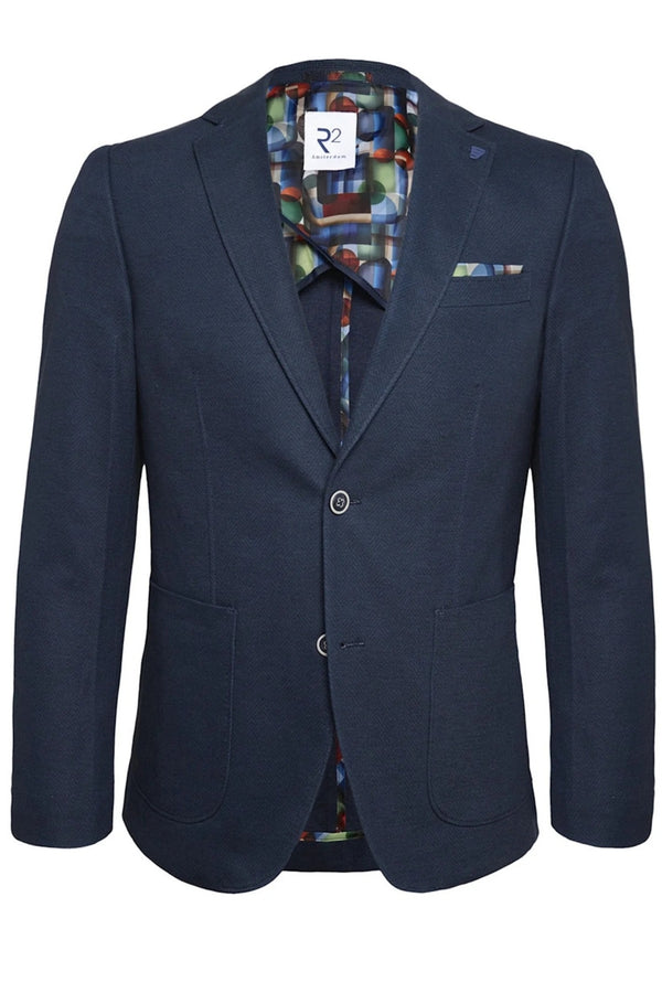 R2 Amsterdam Navy Herringbone Blazer