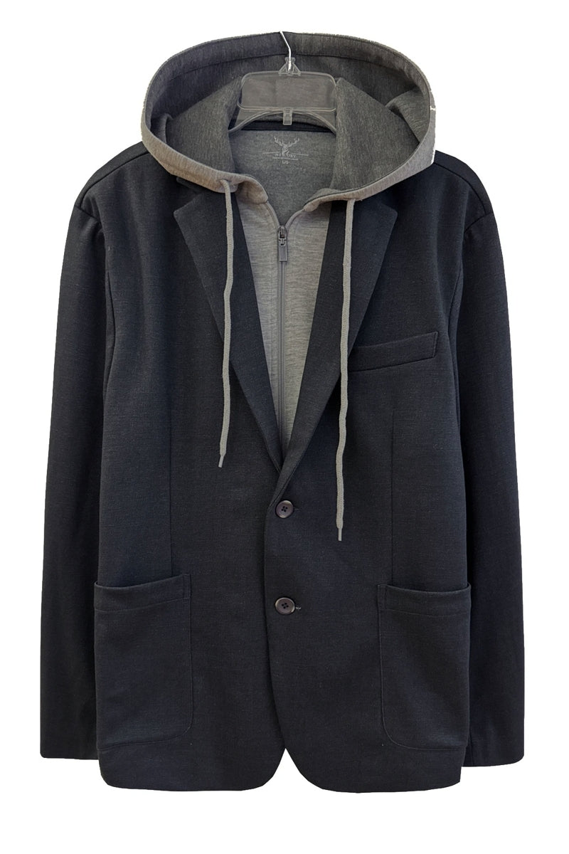 Wholesale,Nicoby Age of Wisdom, Nicoby Age of Wisdom Black Removable Hoodie Knit Blazer, Grey, Small-40-TagSLarge-46-TagLExtra Large-48-TagXL