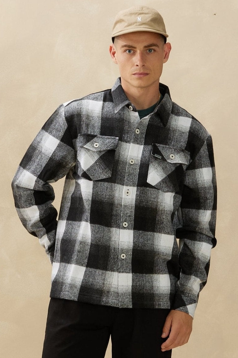 Wholesale,Kuwalla, Kuwalla Black/White Plaid Brushed Flannel Shacket, Black, Medium-46-TagMLarge-48-TagLExtra Large-50-TagXLExtra Extra Large-52-TagXXL