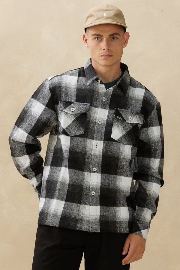 Kuwalla Black/White Plaid Brushed Flannel Shacket