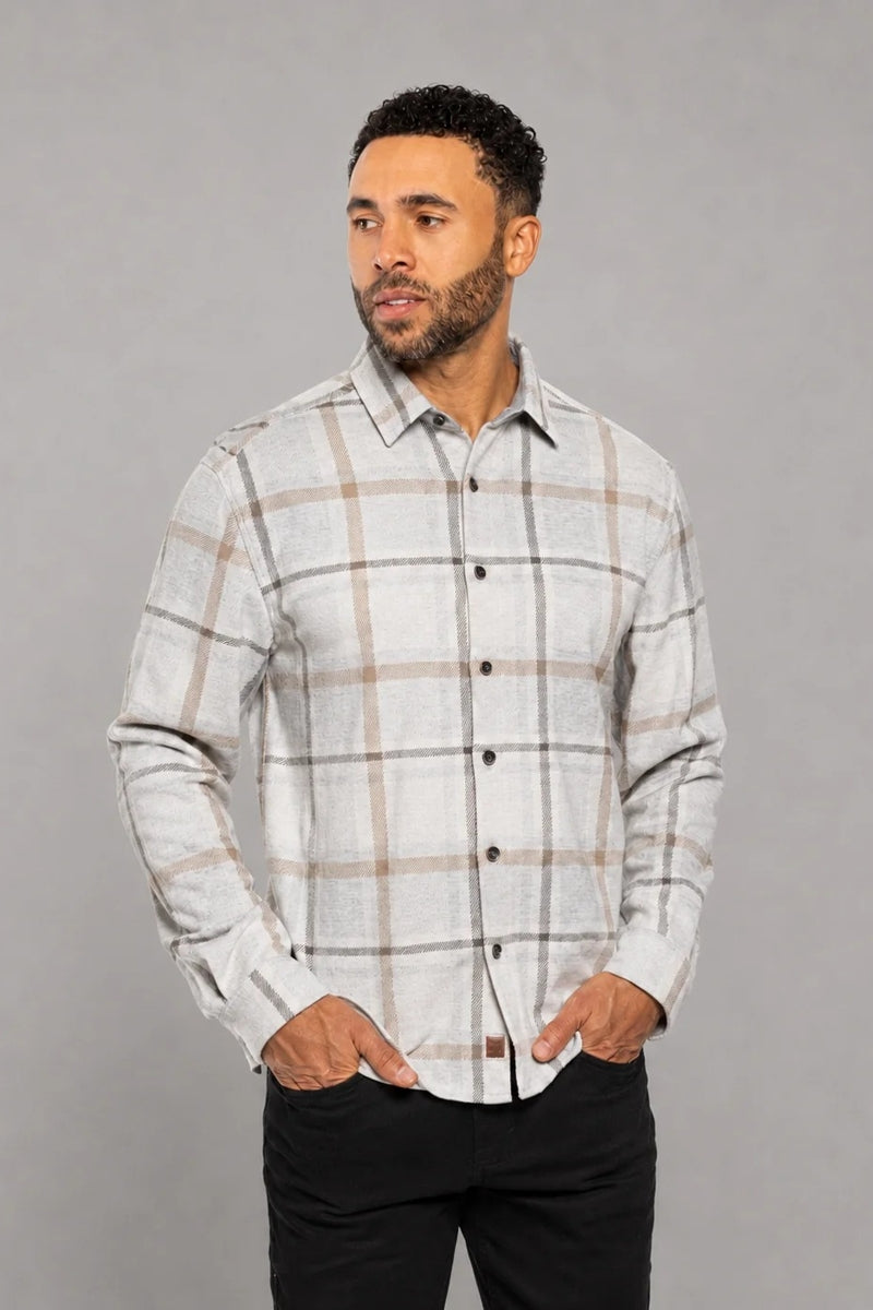 Wholesale,Mason Cruz, Mason Cruz Grey with Tan Knit Plaid Shirt, Grey, Medium-42-TagMLarge-45-TagLExtra Large-48-TagXLExtra Extra Large-50-TagXXLSmall-43-TagSMedium-45-TagMLarge-47-TagLExtra Large-49-TagXLExtra Extra Large-51-TagXXL