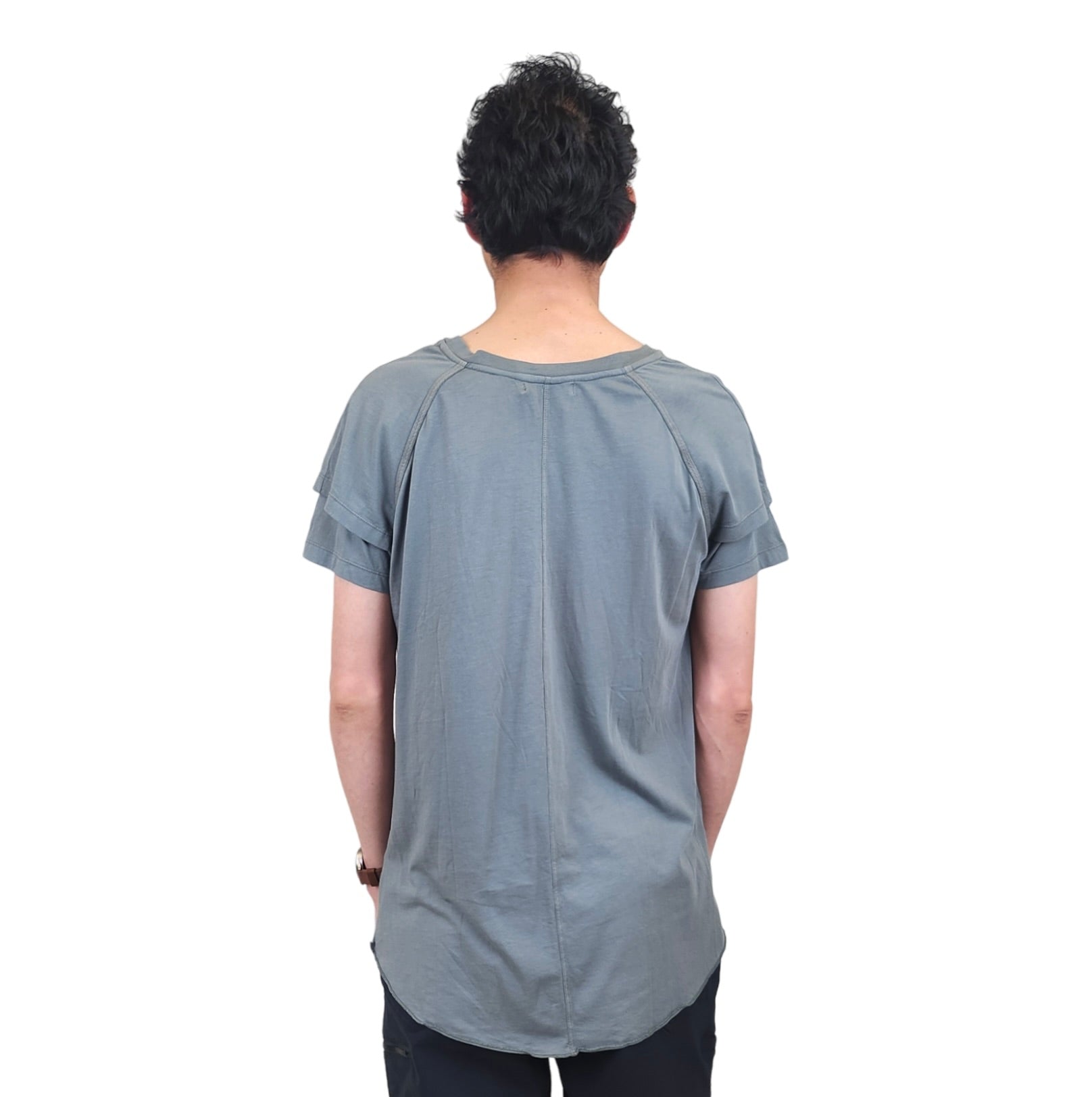 Wholesale,Reese De Luca, Reese De Luca Grey Double Sleeve T-Shirt, Grey, Medium-42-TagM