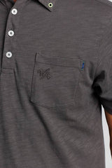 William Murray Golf Heather Charcoal Corner Pocket Polo