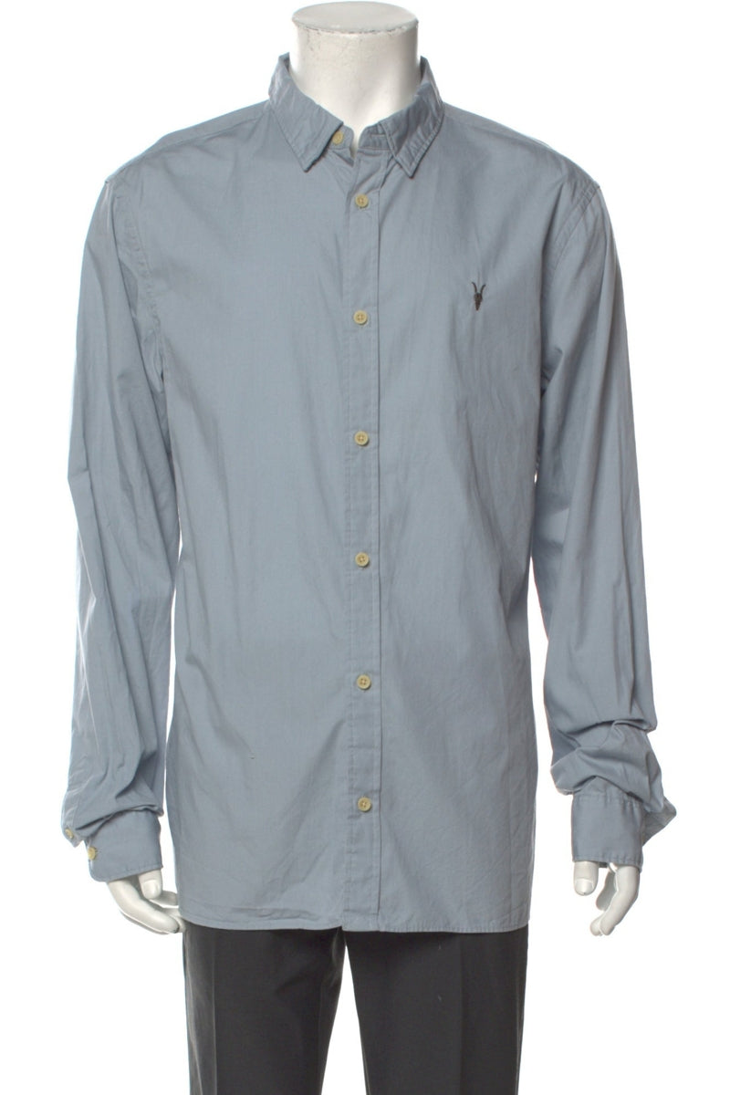 AllSaints Blue Long Sleeve Dress Shirt