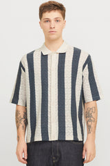 Jack & Jones Cream/Navy Striped Textured Shirt