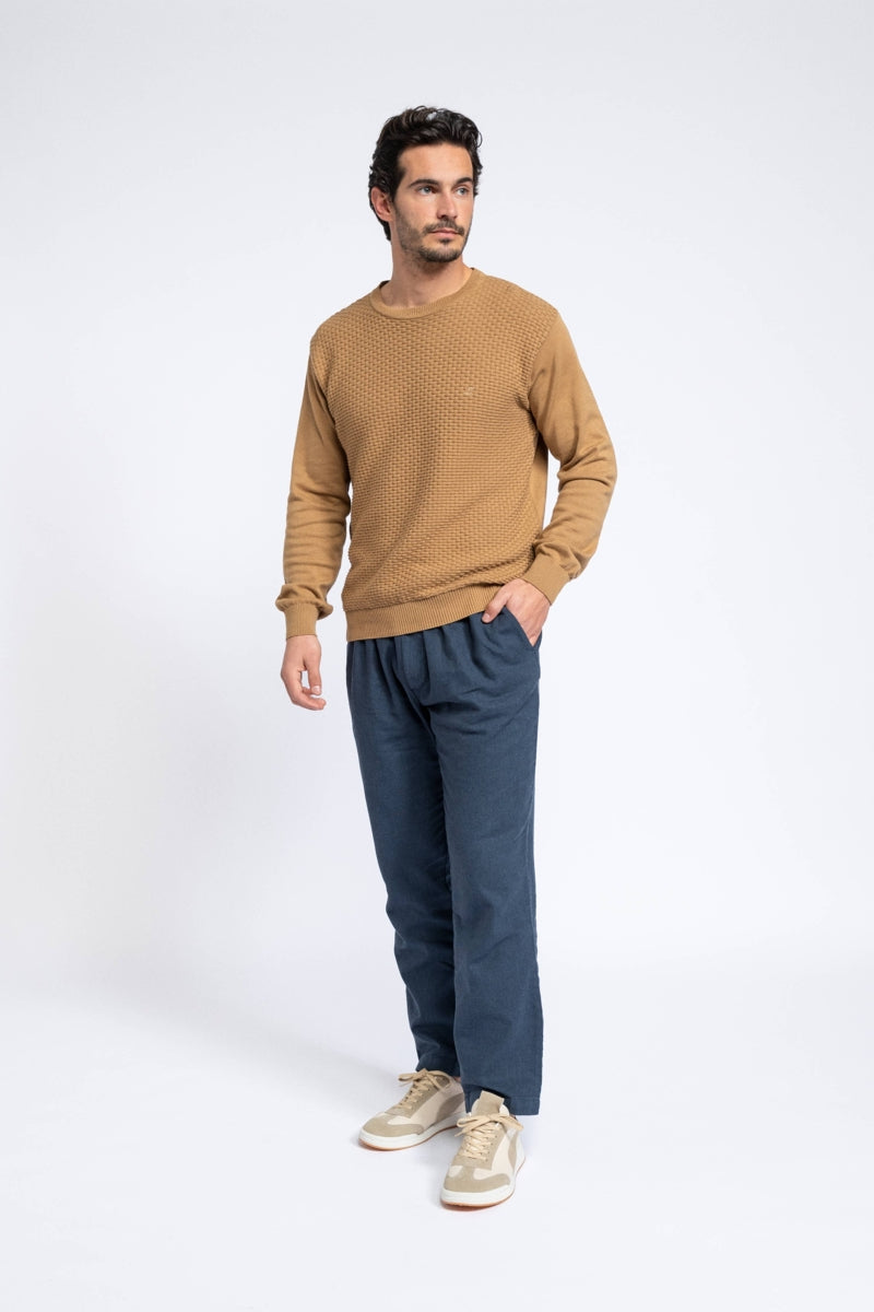 Faire,SMF, SMF Beige Basket Weave Knit Sweater, Tan, Medium-40-TagMLarge-42-TagLExtra Large-44-TagXLExtra Extra Large-46-TagXXL