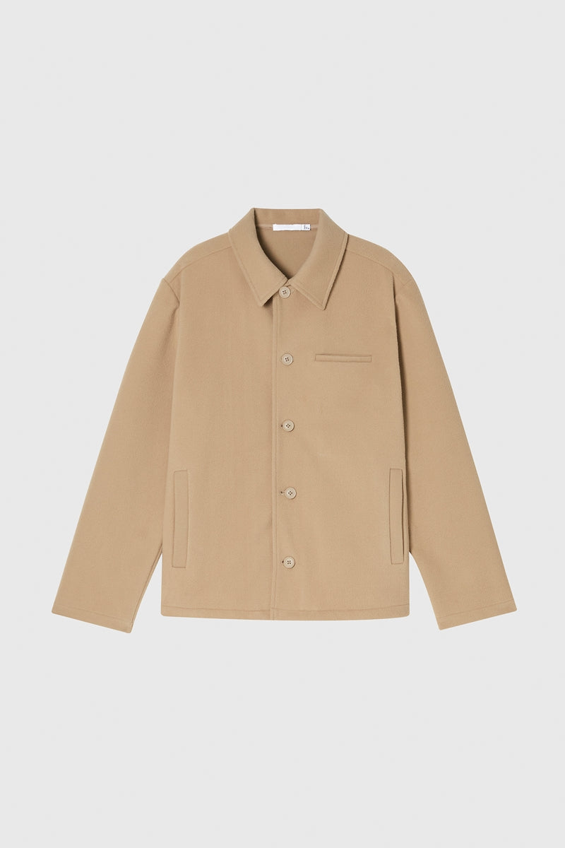 Direct From Brand,FYNE, FYNE Khaki Brushed Water-repellent Fleece Jacket, Tan, Large-46-TagL