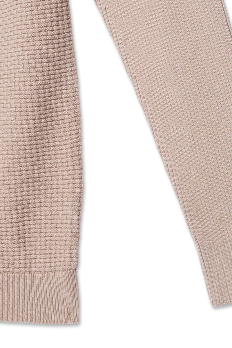 Faire,Guide London, Guide London Stone Textured Knit Sweater, Tan, Extra Extra Large-46-TagXXL
