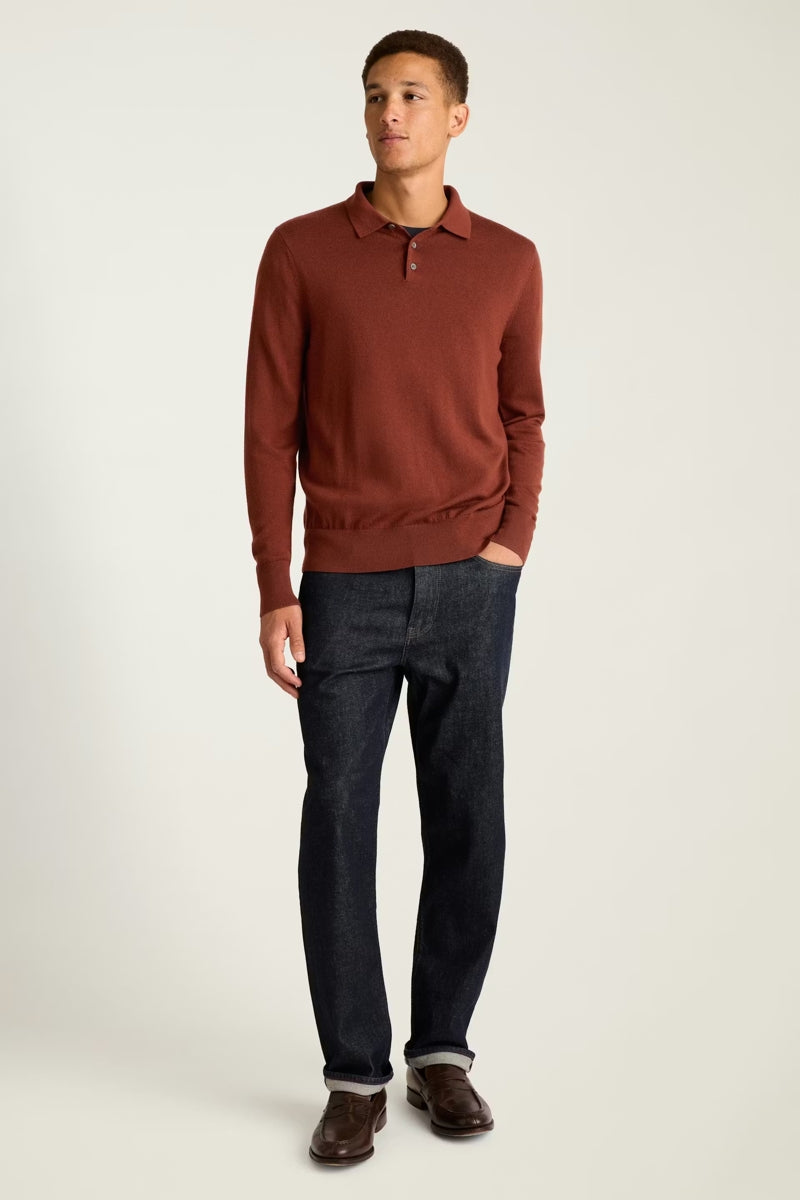 Wholesale,Bonobos, Bonobos Dark Amber Merino Wool Sweater Polo, Brown, Extra Extra Large-51-TagXXLExtra Large-48-TagXLMedium-42-TagMSmall-40-TagSLarge-45-TagL