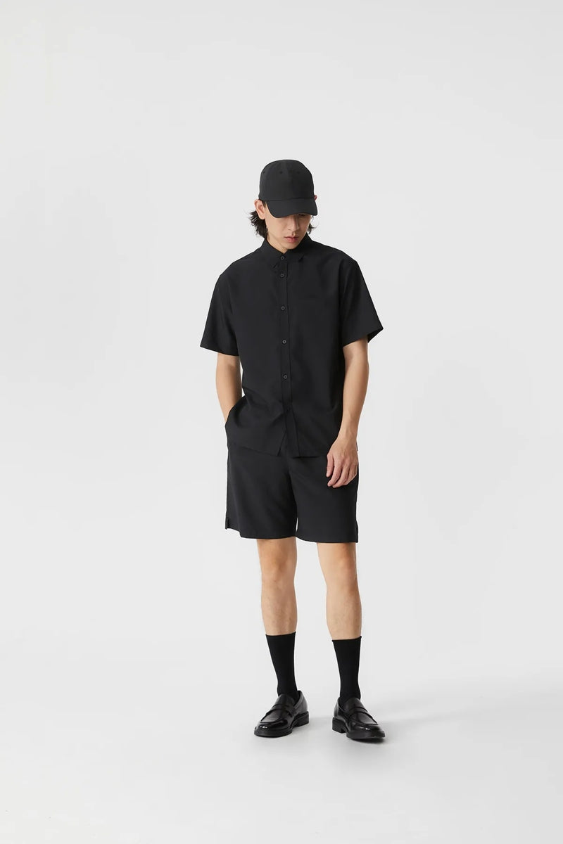 Direct From Brand,FYNE, FYNE Black Anti-UV Function Performance Short Sleeve Shirt, Black, Large-46-TagL