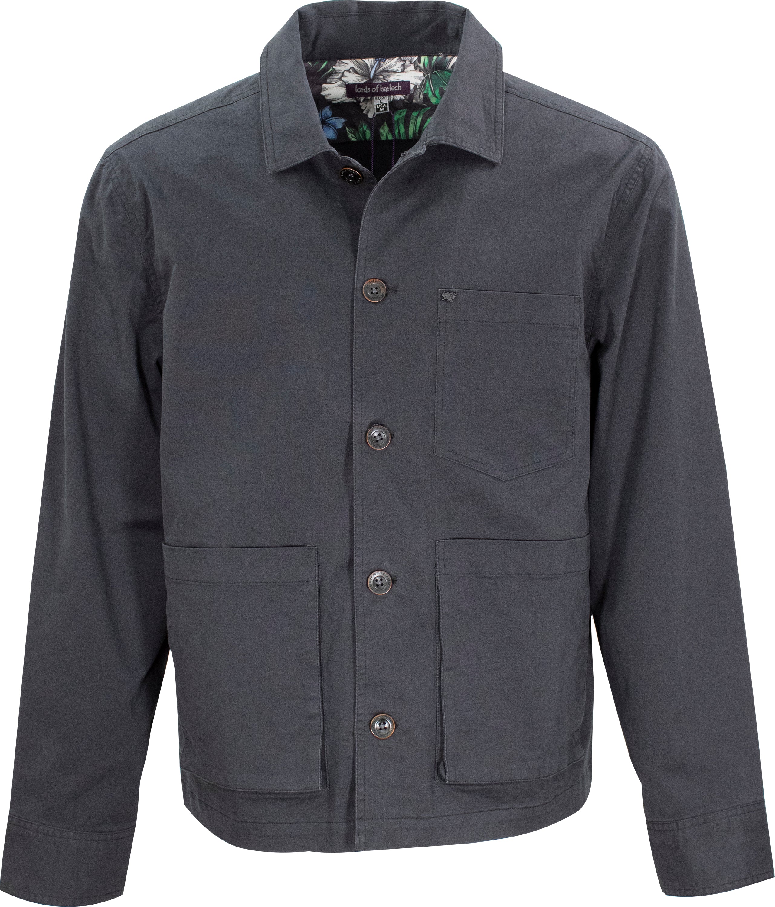 Brand Partner,Lords of Harlech, Lords of Harlech Lords of Harlech Black Printed Interior Shacket, Black, Small-43-TagS