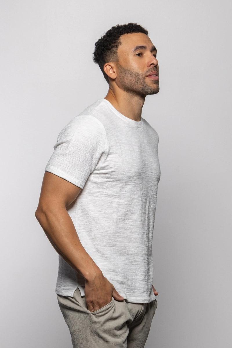 Wholesale,Mason Cruz, Mason Cruz White Textured Knit Tee, White, Extra Large-46-TagXL
