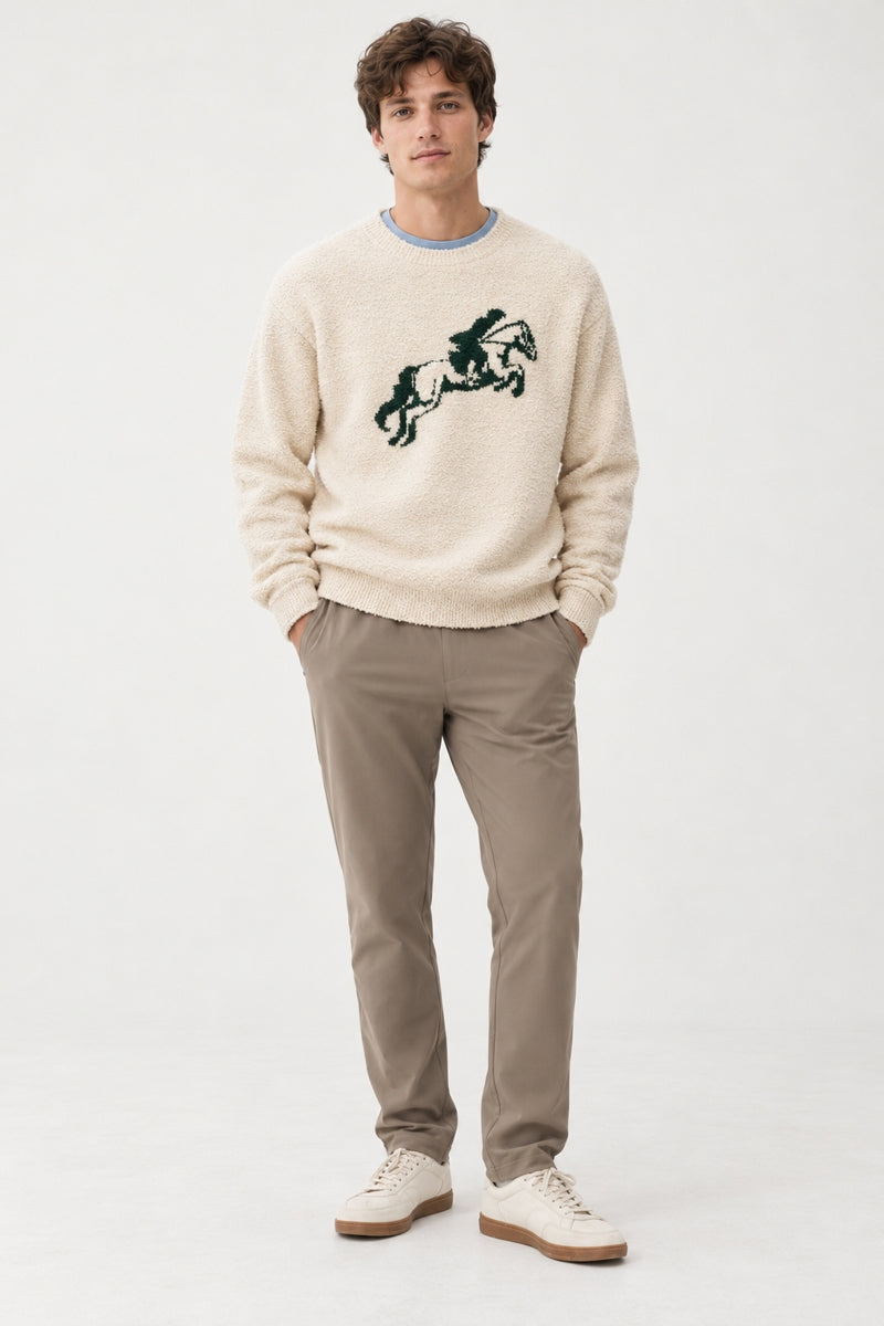 Wholesale,Kuwalla Tee, Kuwalla Tee Cream Boucle Knit Crew Sweater, Cream, Small-42-TagSMedium-45-TagMLarge-47-TagLExtra Large-49-TagXLExtra Extra Large-52-TagXXL