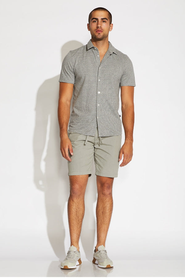 Civil Society Grey Micro Stripe Cotton Blend 8" Shorts