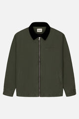 Kuwalla Olive Jacket with Black Corduroy Collar