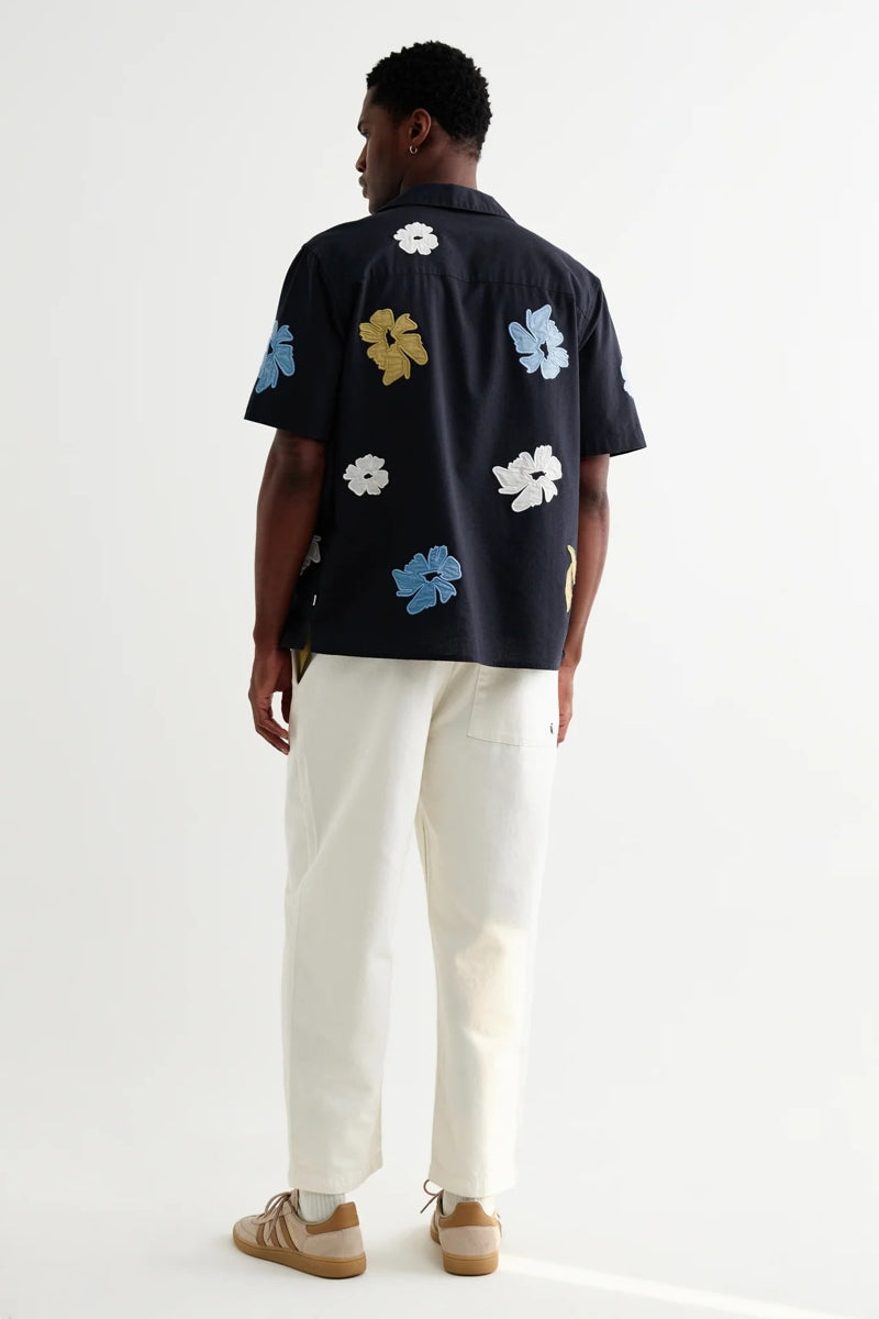 Wholesale,Wax London, Wax London Navy Multicolor Floral Botanical Applique Shirt, Blue, Medium-45-TagM