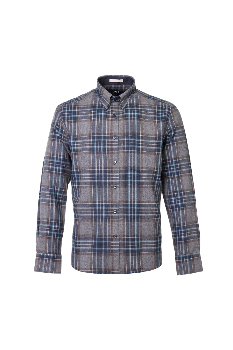 Wholesale,American Heritage, American Heritage Brown Multi Melange  Brushed Flannel Shirt, Brown, Medium-44-TagMLarge-47-TagLExtra Large-49-TagXL