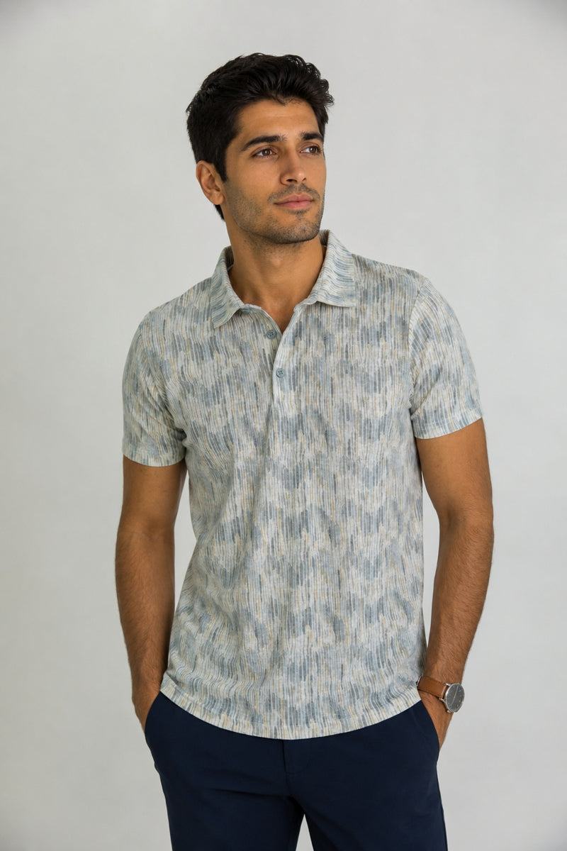 The RealReal,Onia, Jakamen Pastel Green Abstract Print Knit Polo, Green, Extra Large-46-TagXXLLarge-45-TagXLLarge-44-TagLMedium-42-TagMSmall-40-TagS